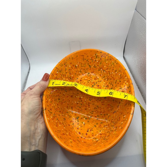 Retro Orange Confetti Melamine Divided Serving Dish Bowl MCM Kitchenware - Picture 6 of 6